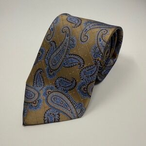 Jos. A. Bank Executive Collection 100% Silk Necktie Brown Blue‎ Paisley Men's
